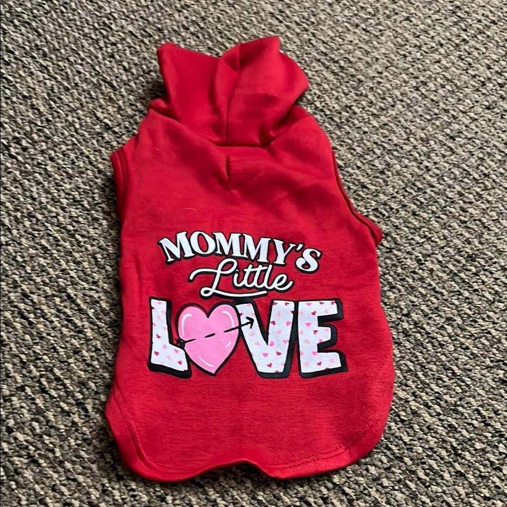 4/$15 Red Dog Hoodie with 'Mommy's Little Love' Print